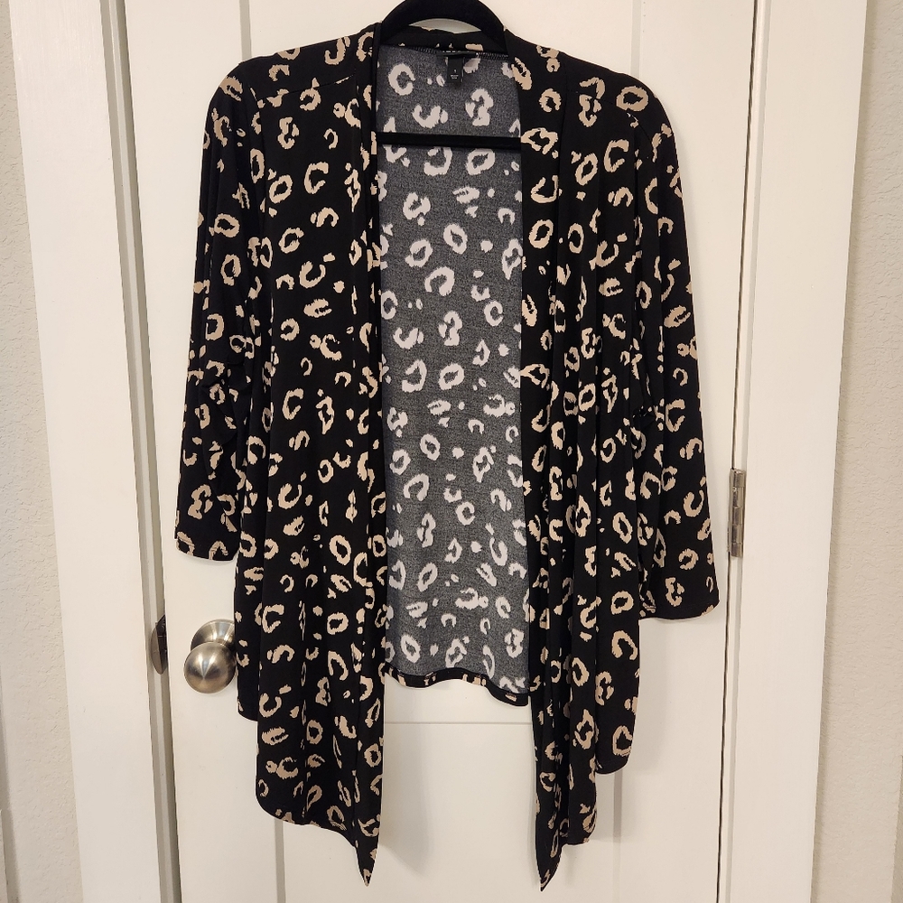 Slinky Leopard Print Open Front Cardigan